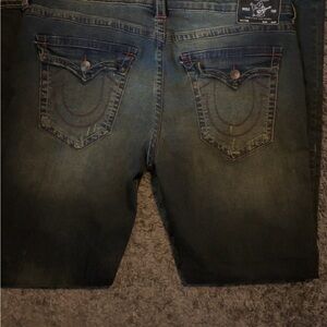 True Religion Men's Dark Green Jeans